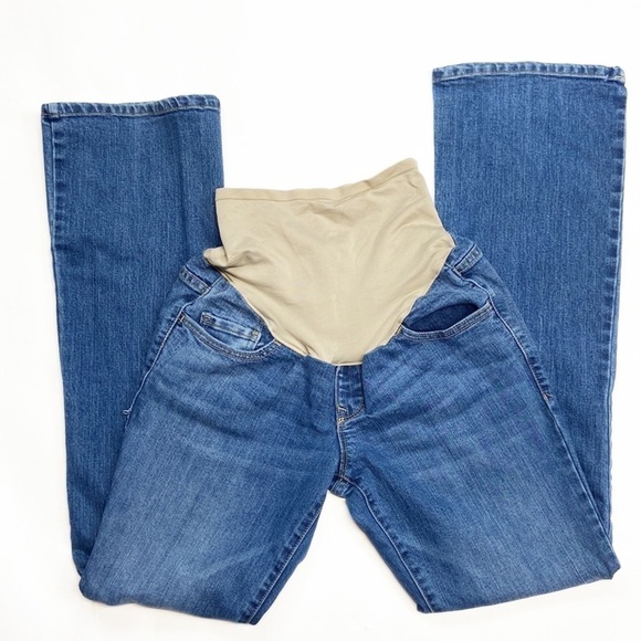 Old Navy Maternity Boot Cut Smooth Full Panel Medium Wash Comfy Maternity Jeans - Picture 2 of 14